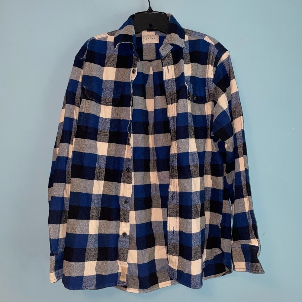 Jachs Plaid Flannel Button Down Shirt Size Medium